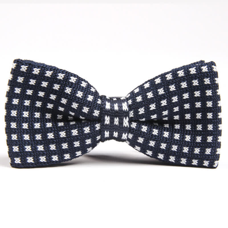 Men's Hound's Tooth Check Knitted Bow Tie