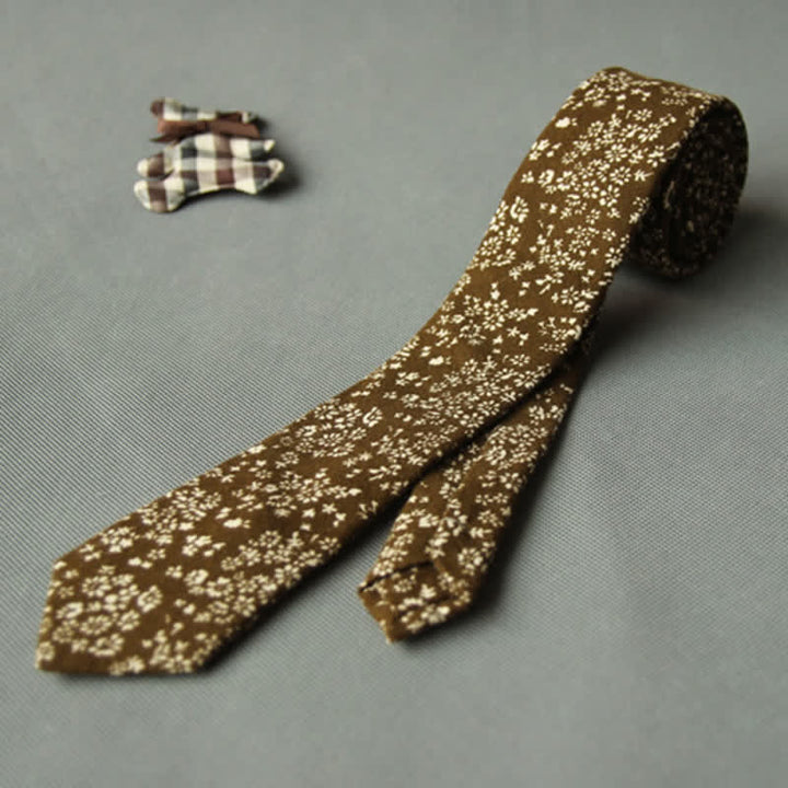 Men's Cute Fresh Floral Casual Cotton Necktie