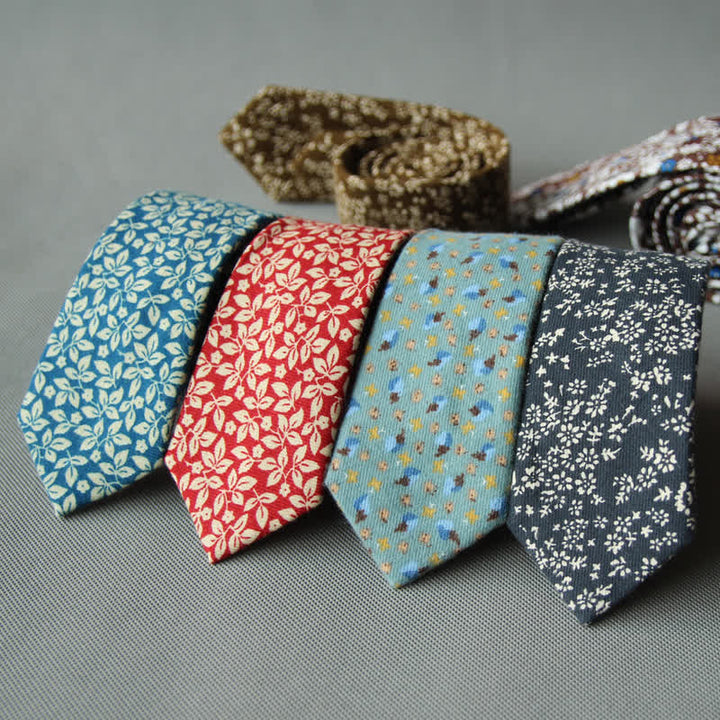 Men's Cute Fresh Floral Casual Cotton Necktie