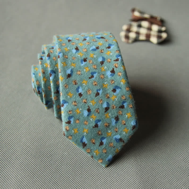 Men's Cute Fresh Floral Casual Cotton Necktie