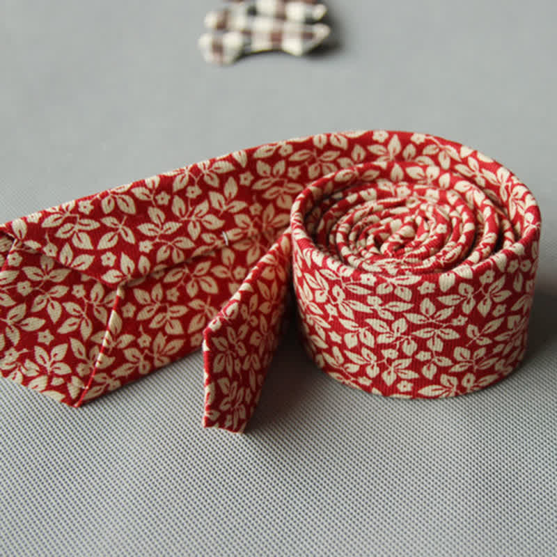 Men's Cute Fresh Floral Casual Cotton Necktie