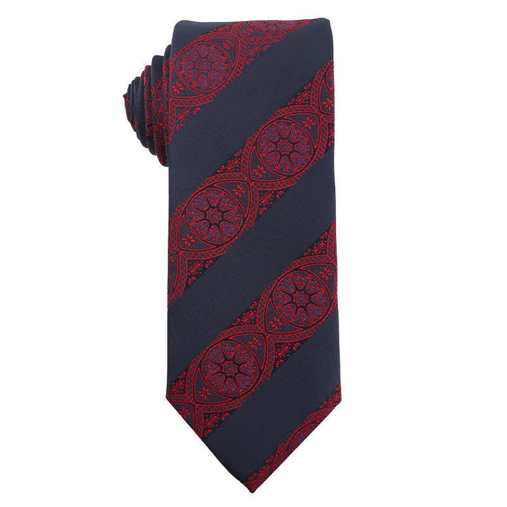 Men's Elegant Deep Wine Red Series Wedding Necktie