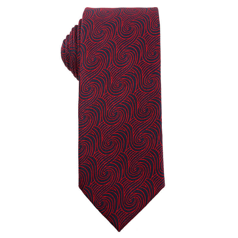 Men's Elegant Deep Wine Red Series Wedding Necktie