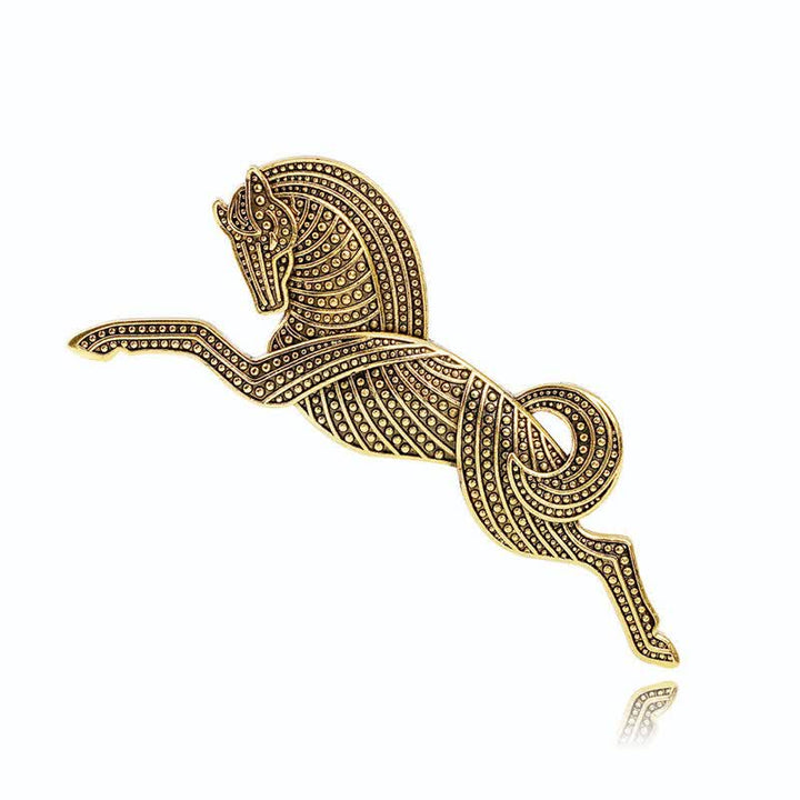 Unisex Prancing Horse Gold Silver Plating Brooch