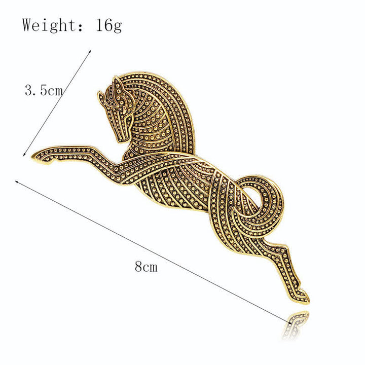 Unisex Prancing Horse Gold Silver Plating Brooch