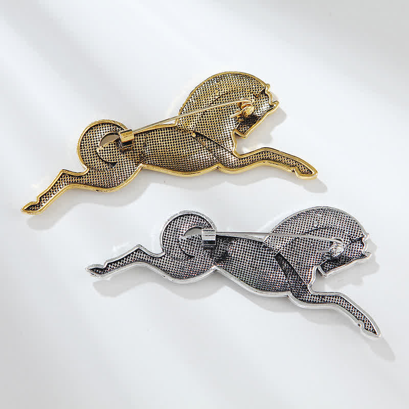 Unisex Prancing Horse Gold Silver Plating Brooch