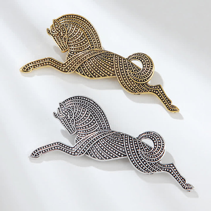 Unisex Prancing Horse Gold Silver Plating Brooch