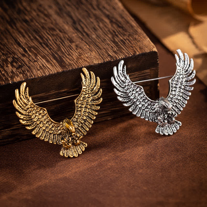 Men's Retro Eagle Spreading Wings Brooch