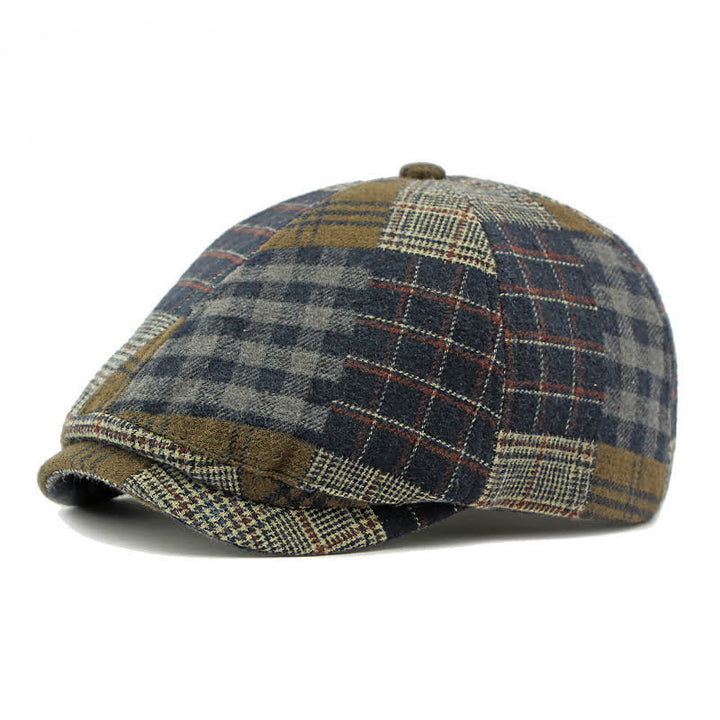 Different Classic Patchwork Plaid Newsboy Beret Hat