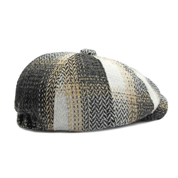 British Style Striped Herringbone Newsboy Beret Hat - image 9