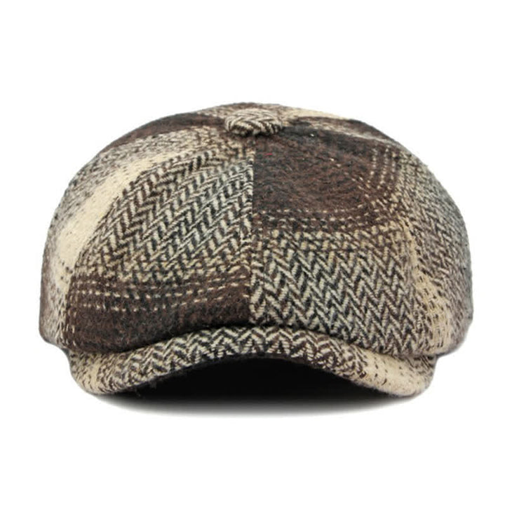 British Style Striped Herringbone Newsboy Beret Hat - image 17