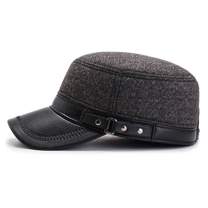 Winter Warm Earmuffs Casual Flat Top Hat