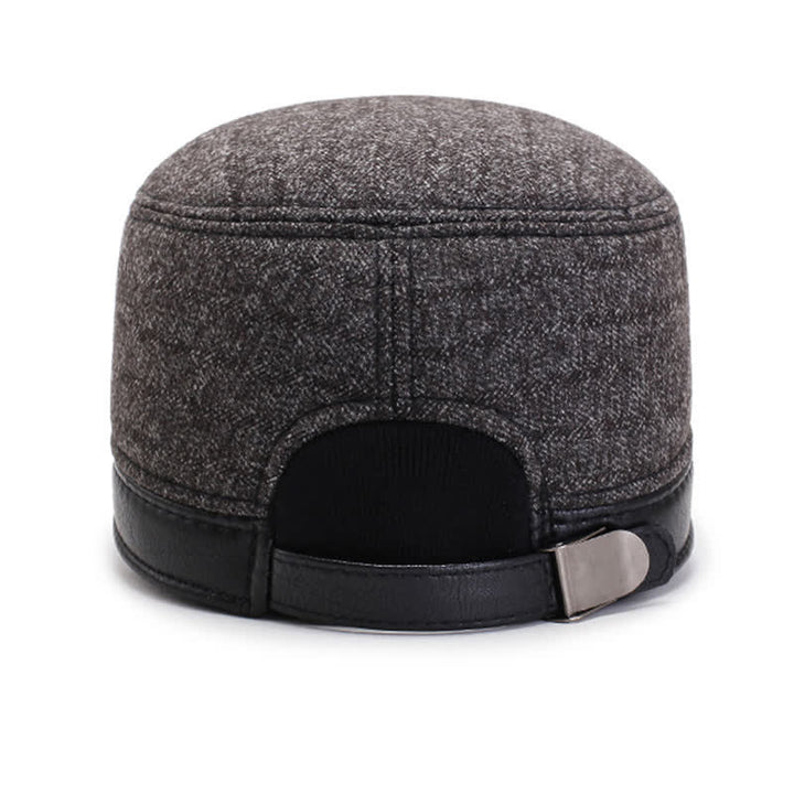 Winter Warm Earmuffs Casual Flat Top Hat