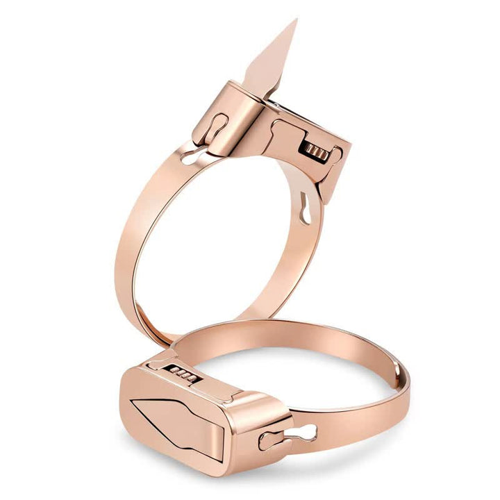 Multi-Functional Hidden Knife Opening Adjustable Ring - Rose Gold - image 7