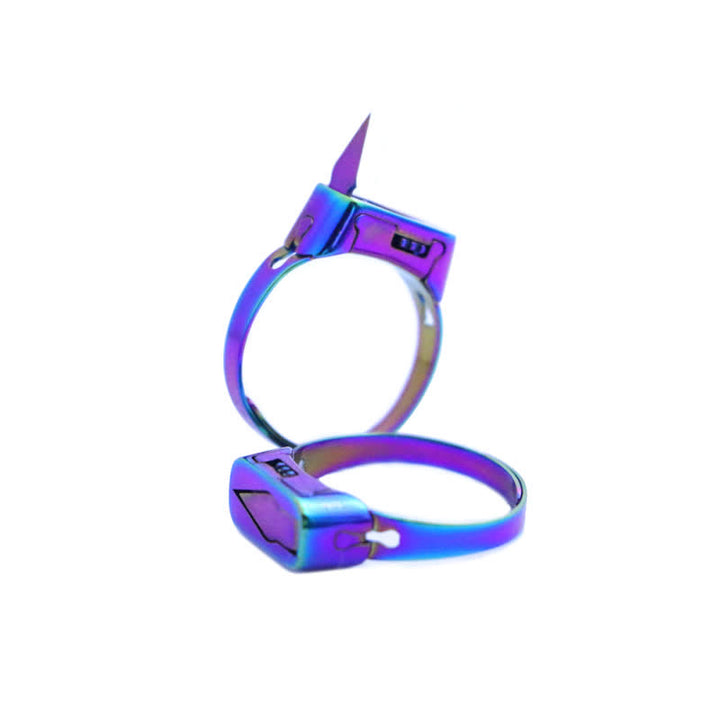 Multi-Functional Hidden Knife Opening Adjustable Ring - Colorful - image 9
