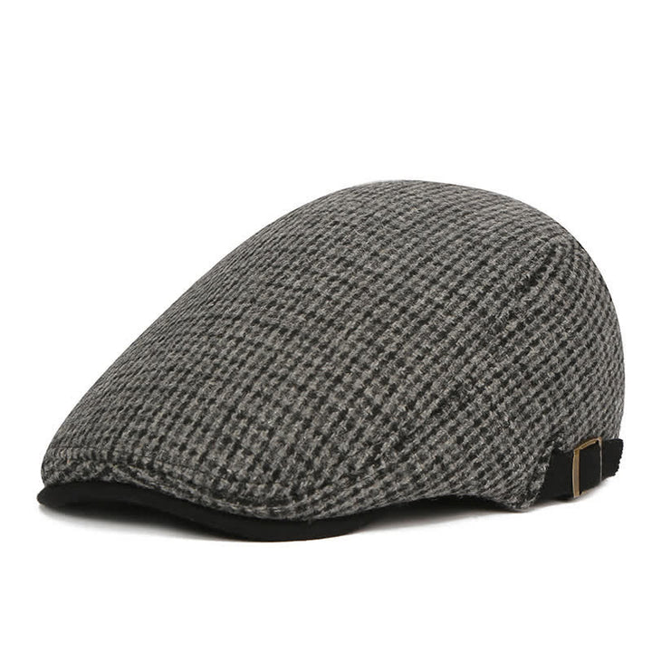 Houndstooth Plaid Check Pattern Beret Hat