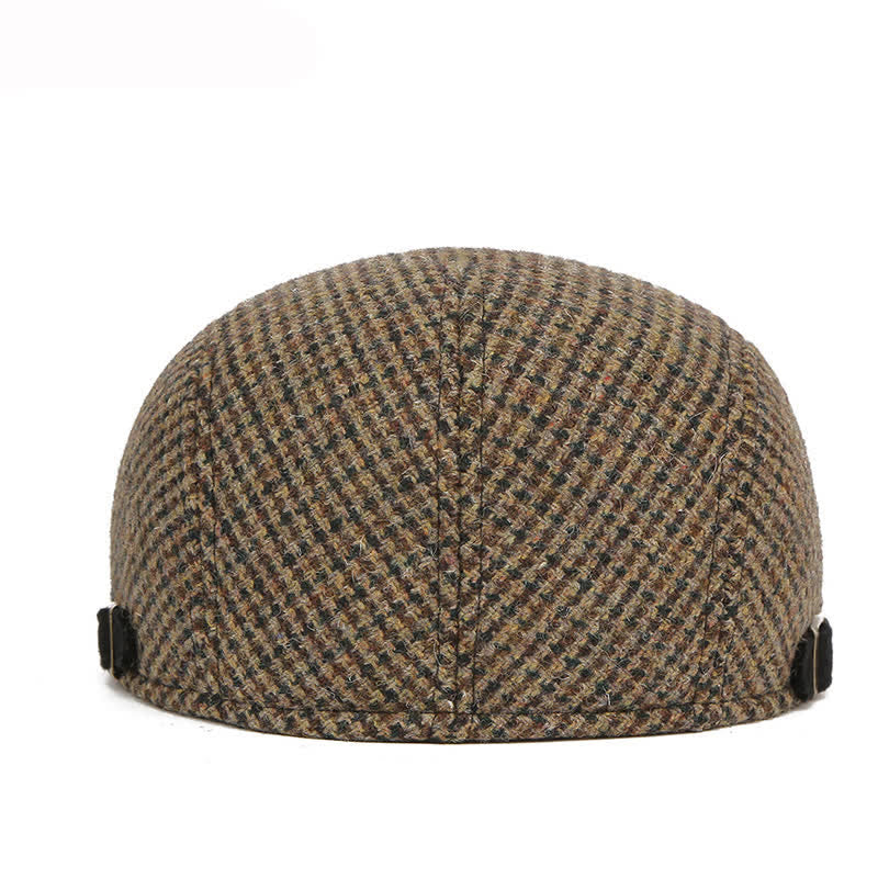 Houndstooth Plaid Check Pattern Beret Hat