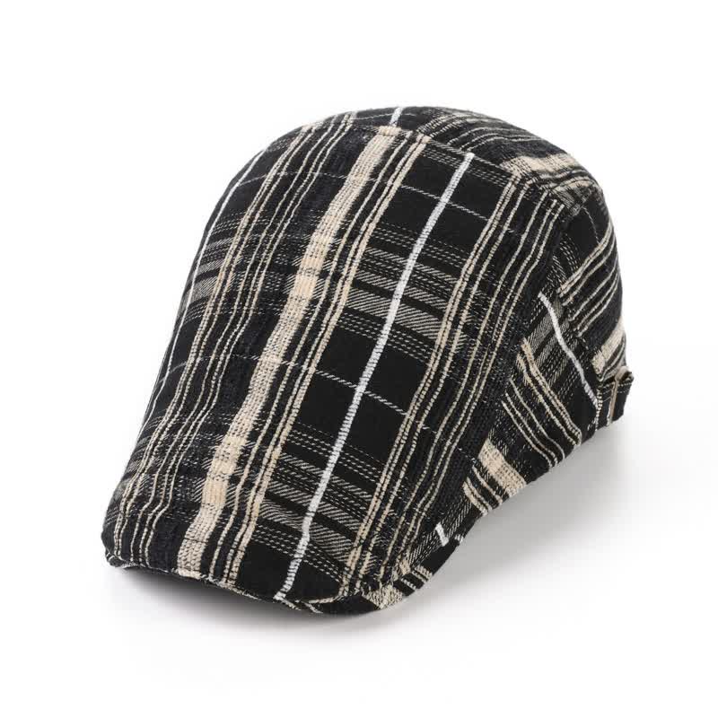 Scotticize Style Checkered Peaked Beret Hat