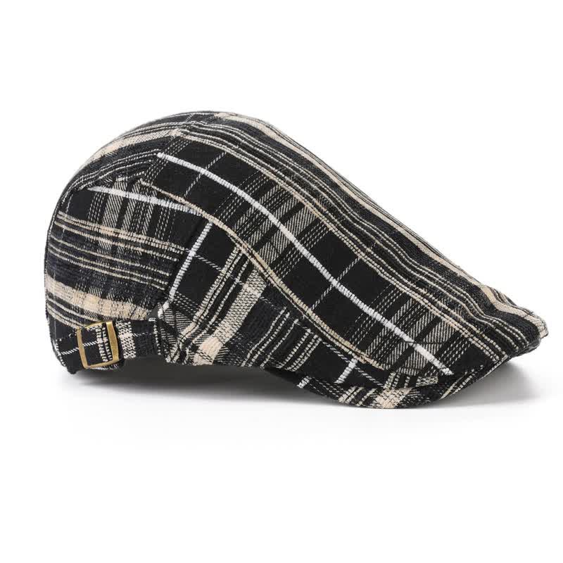 Scotticize Style Checkered Peaked Beret Hat