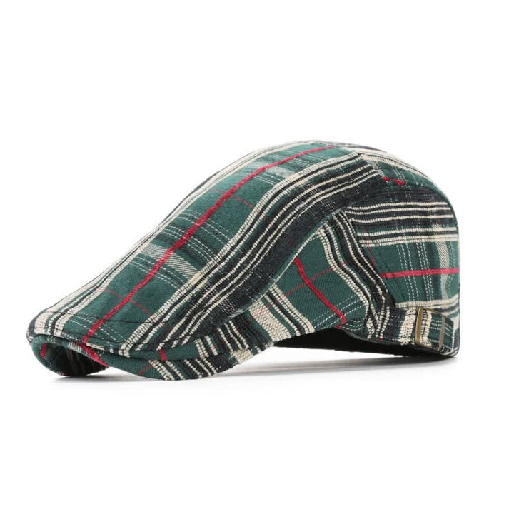 Scotticize Style Checkered Peaked Beret Hat