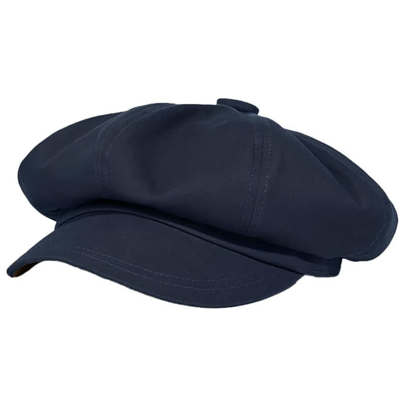 Fashion Solid Color Twilled Beret Hat - Navy - L (23 1/4"-23 5/8") - image 8