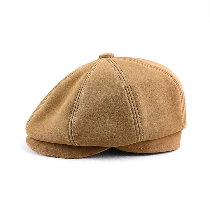 Retro Round Fine Texture Suede Newsboy Beret Hat