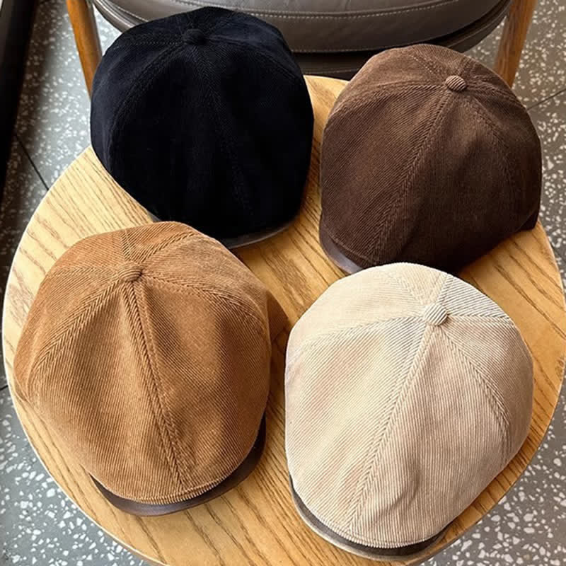 Autumn Winter Retro Corduroy Advance Beret Hat