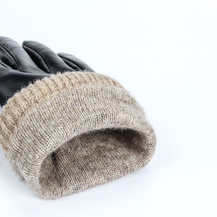 Fashionable Winter Sheepskin Thick Velvet Sheepskin Gloves