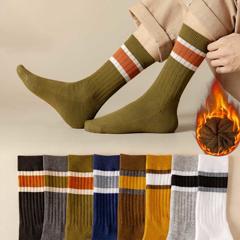 Multicolor Block Striped Causal Crew Socks