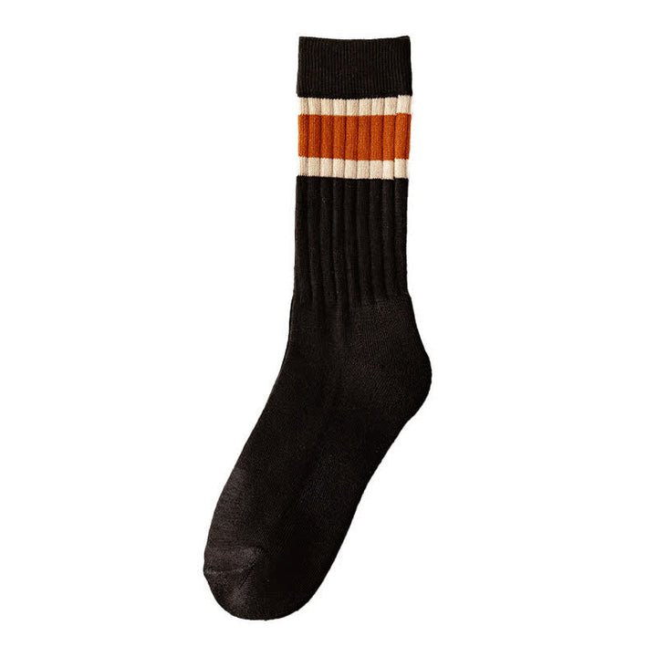 Multicolor Block Striped Causal Crew Socks