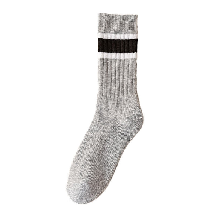 Multicolor Block Striped Causal Crew Socks