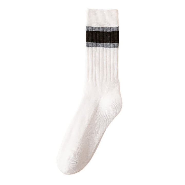 Multicolor Block Striped Causal Crew Socks