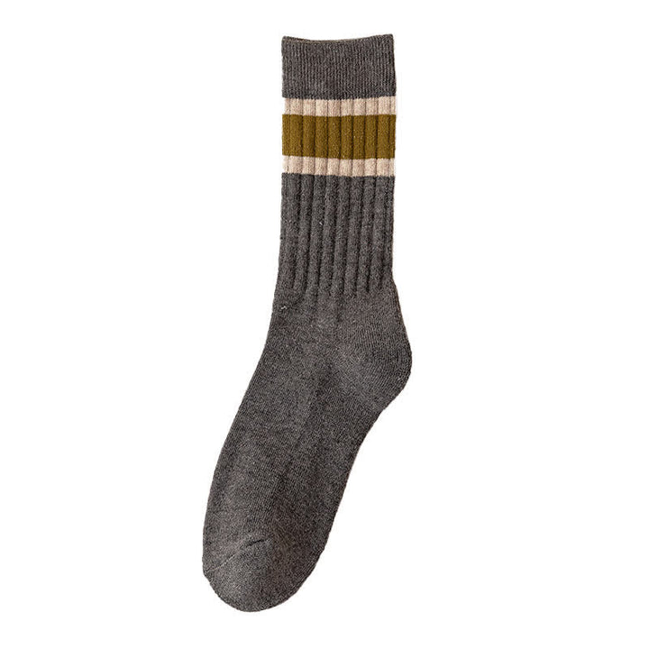 Multicolor Block Striped Causal Crew Socks