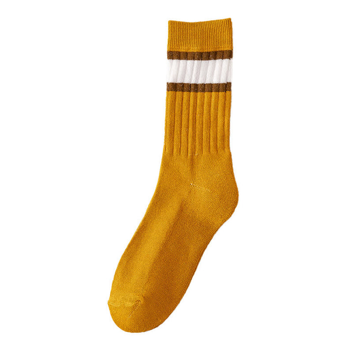 Multicolor Block Striped Causal Crew Socks