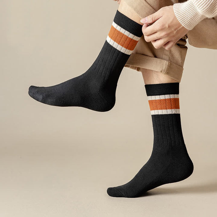 Multicolor Block Striped Causal Crew Socks