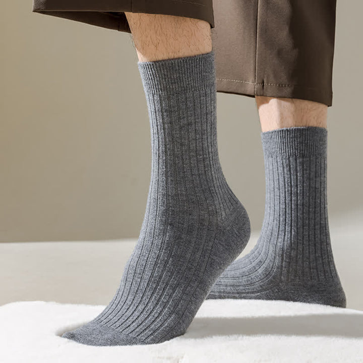 Men's Solid Color Comfortable Breathable Crew Socks