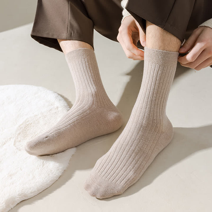 Men's Solid Color Comfortable Breathable Crew Socks