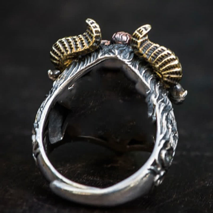 Men's Devil Hell Ghost Goat Opening Adjustable Ring - image 6