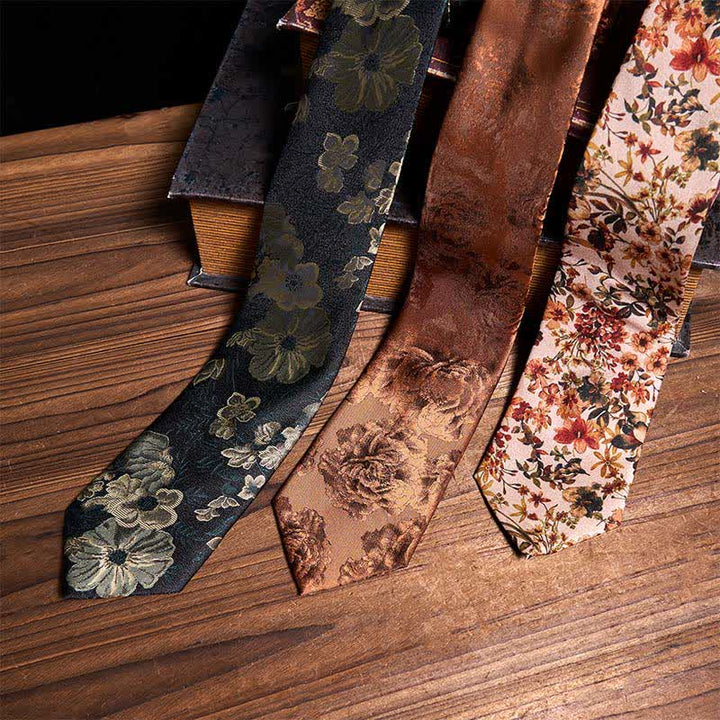 Elegant Casual Floral 3Pcs Neckties Bundle Set