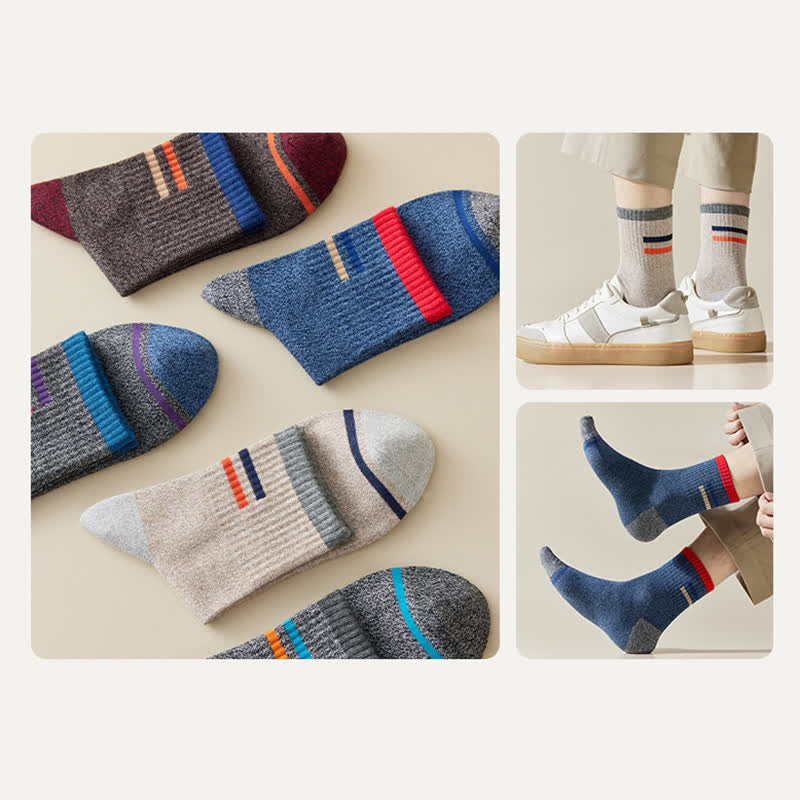 Men's Trendy Striped Pattern Crew Socks