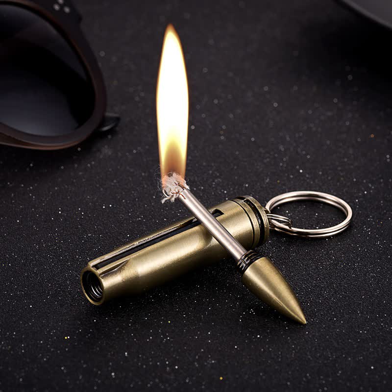 Tactical Key Chain Emergency Matchstick Oil Lighter