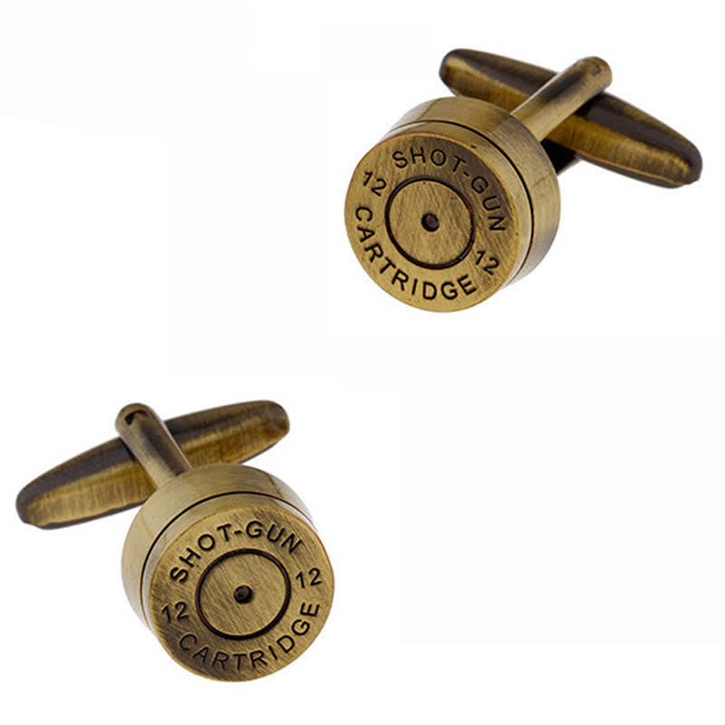 Men's Bronze Shotgun Cartridge Bullet Cufflinks - Bronze - image 0