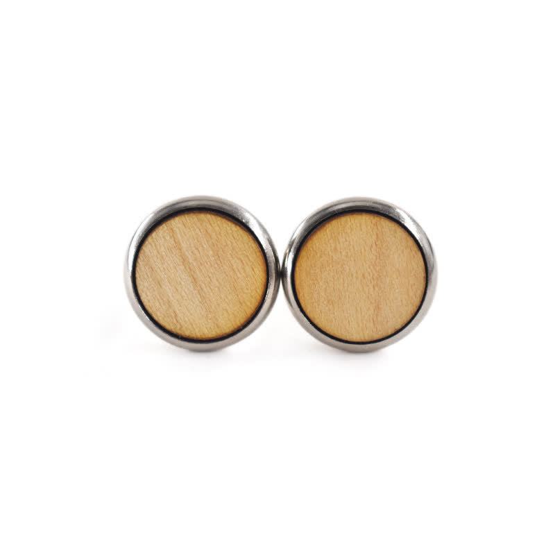 Men's Round Business Wedding Wooden Cufflinks - image 6