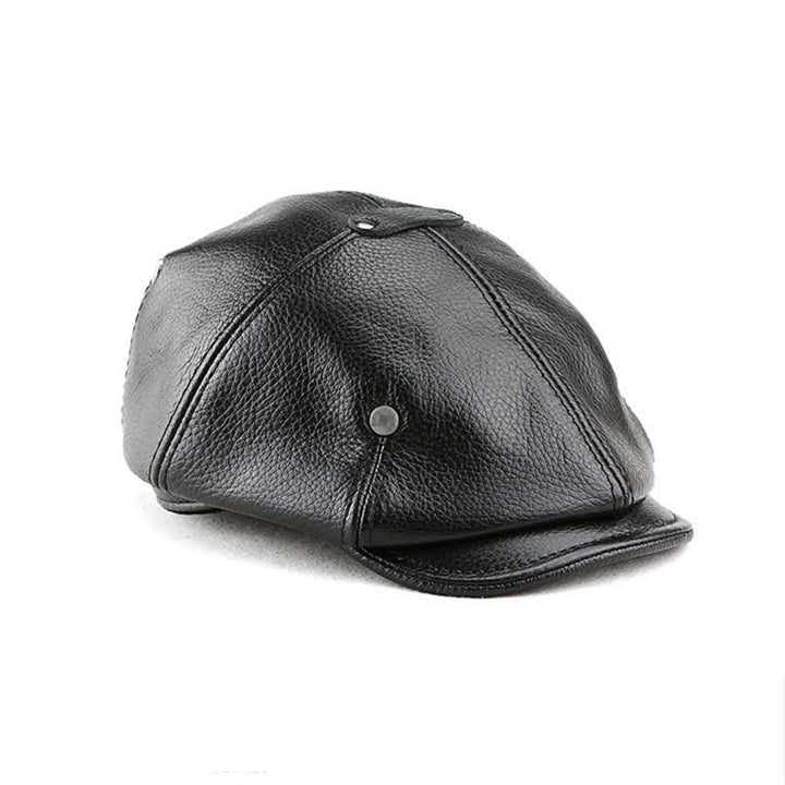 Chic Artist Painter Look Rivets Leather Beret Hat