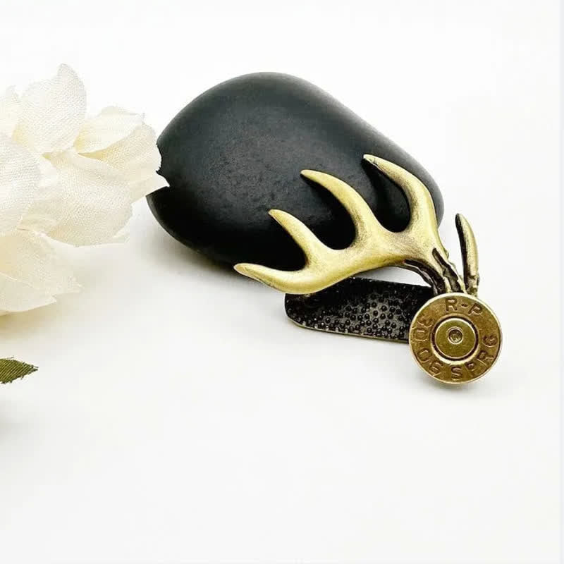 Deer Antler Shaped Bullet Hat Brim Clip