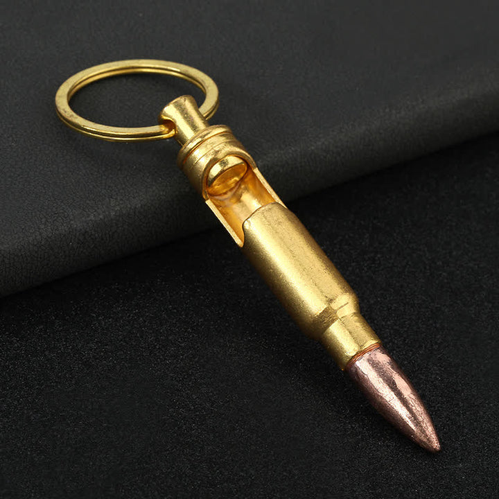 Antique Bottle Opener Bullet-Shaped Keychain