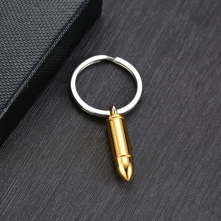 Outdoor Micro Pill Holder Bullet-Shaped Keychain