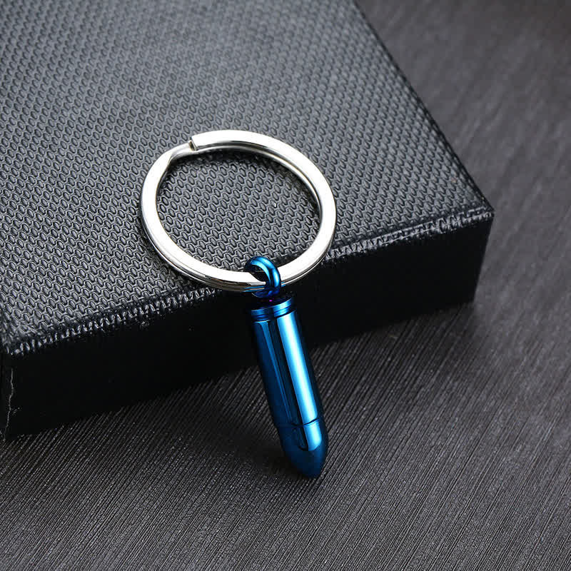 Outdoor Micro Pill Holder Bullet-Shaped Keychain