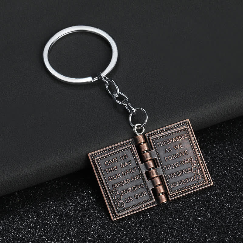 Bible Retro Flippable-Page Book Pendant Keychain