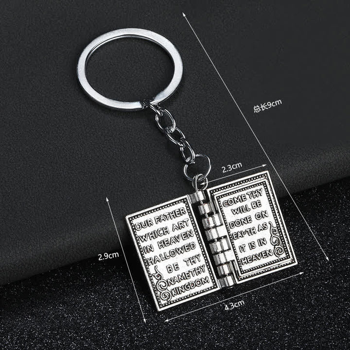 Bible Retro Flippable-Page Book Pendant Keychain